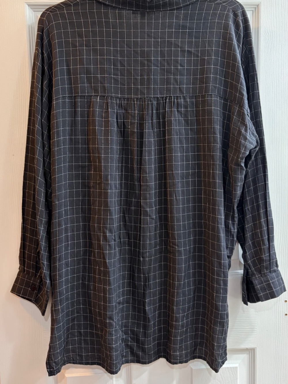 New Easel Oversized Shirt Dress Tunic Button Up Top Black Size Small Hi Low - Picture 6 of 7
